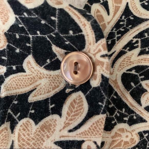 Vintage Floral Black & Tan Button Down Tunic - Picture 6 of 9